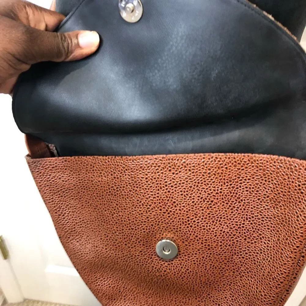 Seducta brown leather purse bag - Picture 3 of 8